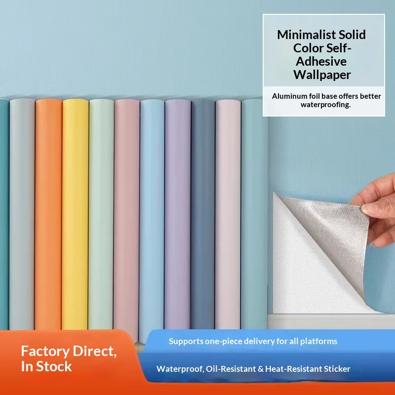 Solid Color Self Adhesive Wallpaper, Removable Matte Wall Stickers for Dorm Bedroom Living Room, Wallcoverings for Home Decor
Solid Color Self Adhesive Wallpaper, Removable Matte Wall Stickers for Dorm Bedroom Living Room, Wallcoverings for Home Decor