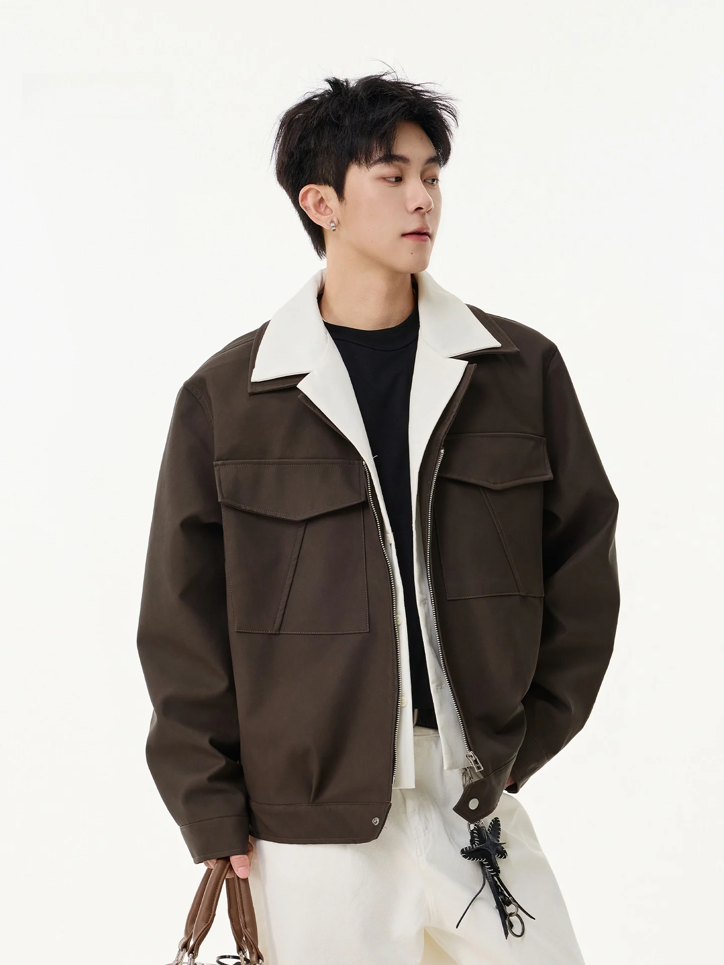 Browan Suede Fake Two-Piece Jaet Men's Autumn American High-End Sle Casual Workwear Coat Trendy Zipper Splice Fabric
Browan Suede Fake Two-Piece Jaet Men's Autumn American High-End Sle Casual Workwear Coat Trendy Zipper Splice Fabric