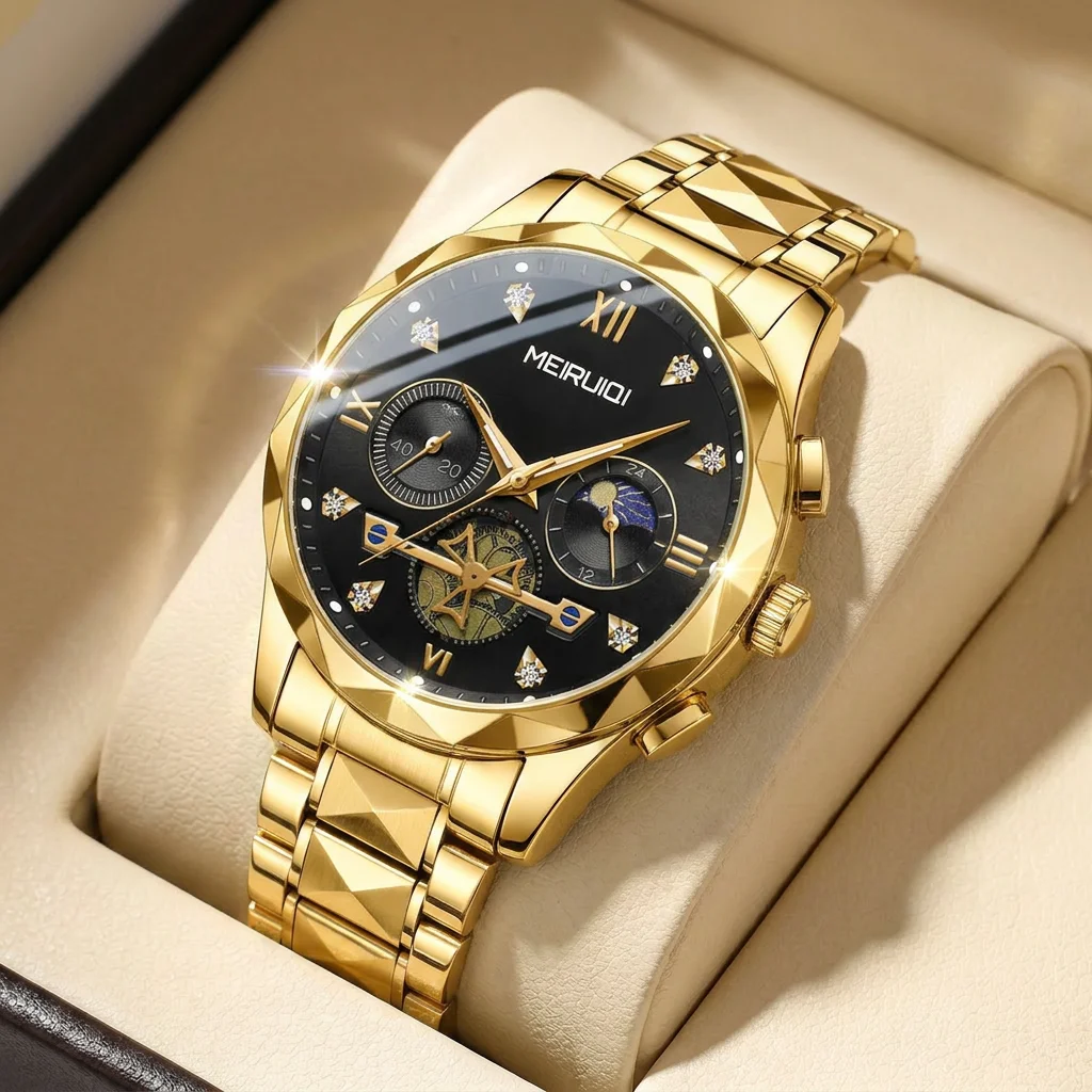 1pcs Men's Black Gold Alloy Band Luxury Business Quartz Watch for Party Holiday Gift
1pcs Men's Black Gold Alloy Band Luxury Business Quartz Watch for Party Holiday Gift