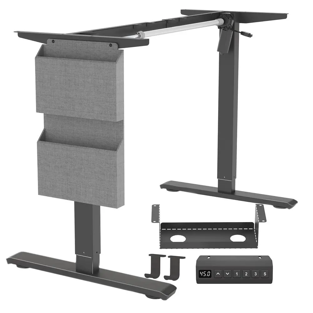 Desk Frame, Stand up Desk Frame Workstation, Electric Adjustable Legs, 3 Memory Height Settings, with Cable Management Tray and
Desk Frame, Stand up Desk Frame Workstation, Electric Adjustable Legs, 3 Memory Height Settings, with Cable Management Tray and