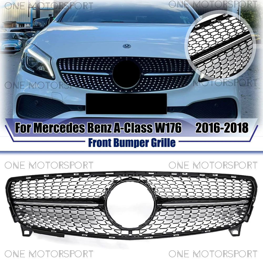 Diamonds Style Racing Bumper Grilles For Mercedes Benz A-Class W176 2016-2018 A180 A200 A250 A45 AMG Glossy Black Front Grille
Diamonds Style Racing Bumper Grilles For Mercedes Benz A-Class W176 2016-2018 A180 A200 A250 A45 AMG Glossy Black Front Grille
