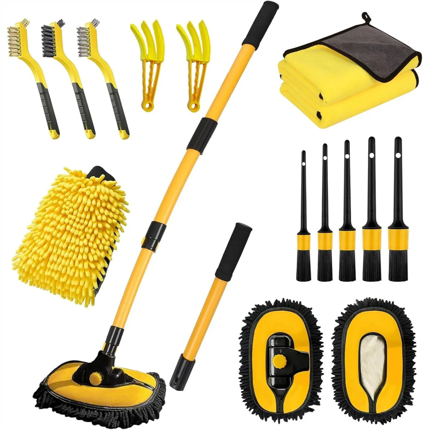 Car Wash Brush with Long Handle, 55 inch Telescoping Car Wash Mop Kit, Adjustable Bent Pole for Cars, Trucks, SUVs, RV, Boat, No
Car Wash Brush with Long Handle, 55 inch Telescoping Car Wash Mop Kit, Adjustable Bent Pole for Cars, Trucks, SUVs, RV, Boat, No