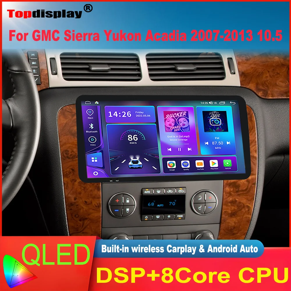 Topdisplay 10.5" QLED Touchscreen Car Radio for GMC Sierra Yukon Acadia 2007-2013 8-Core CPU CarPlay Android Auto Screen Upgrade
Topdisplay 10.5" QLED Touchscreen Car Radio for GMC Sierra Yukon Acadia 2007-2013 8-Core CPU CarPlay Android Auto Screen Upgrade
