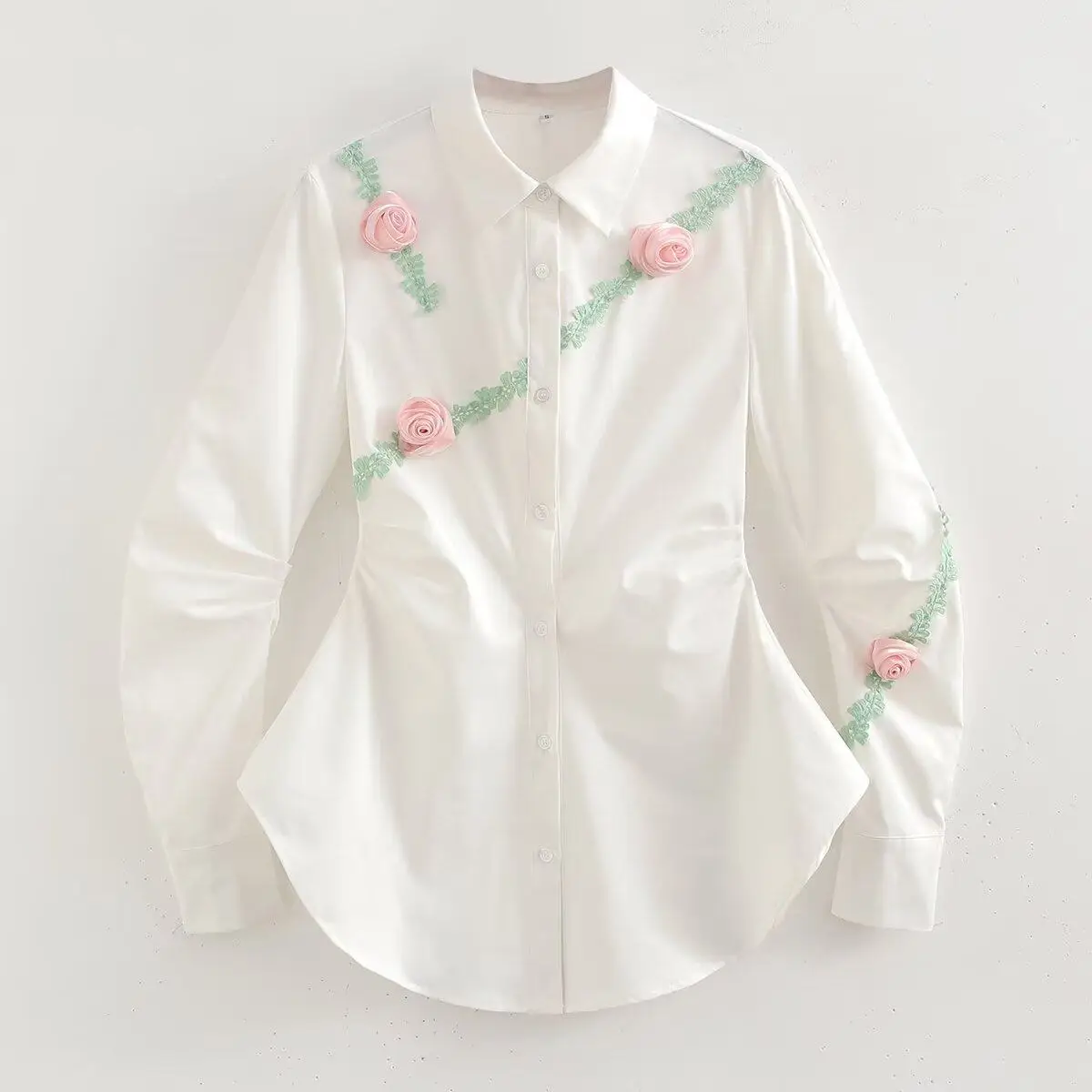 Stereoscopic Flower Waist-cinching Shirt for Women 2026 Spring New American Style Long Sleeve Coats Lapel Fashion Simple Tops
Stereoscopic Flower Waist-cinching Shirt for Women 2026 Spring New American Style Long Sleeve Coats Lapel Fashion Simple Tops