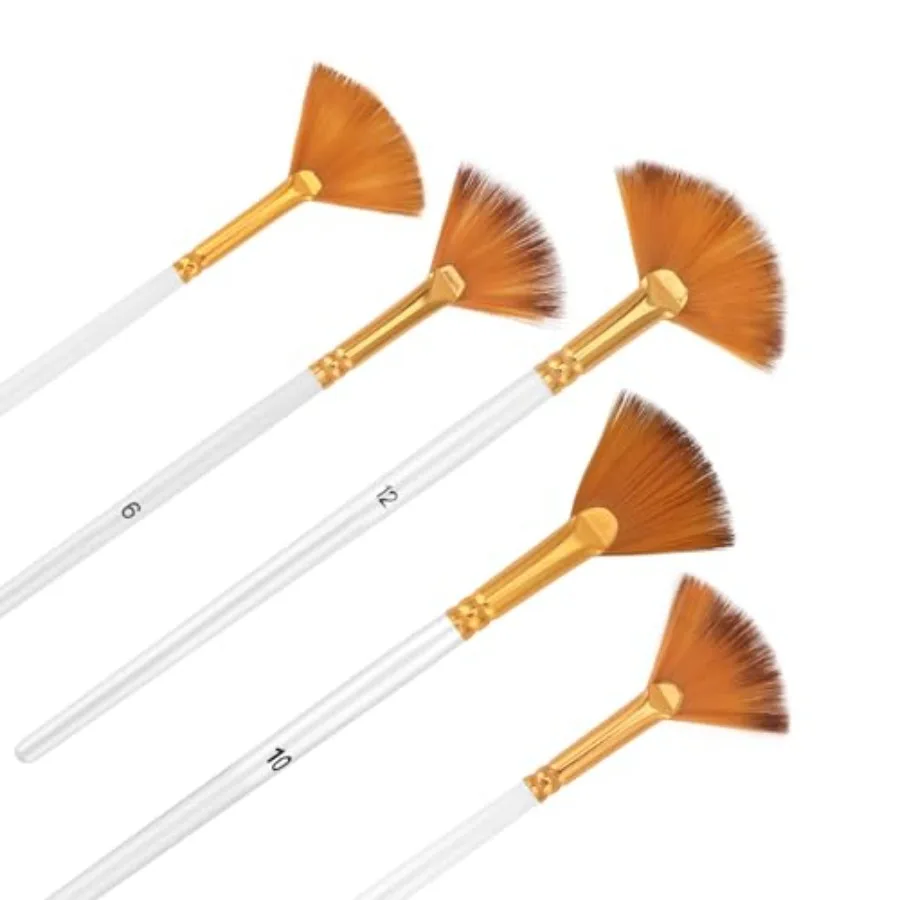 5 Pcs Fan Paint Brushes Set Acrylic Paint Brushes Set Professional Soft Anti-Shedding Nylon Hair Fan Paint Brush with Long Wood
5 Pcs Fan Paint Brushes Set Acrylic Paint Brushes Set Professional Soft Anti-Shedding Nylon Hair Fan Paint Brush with Long Wood