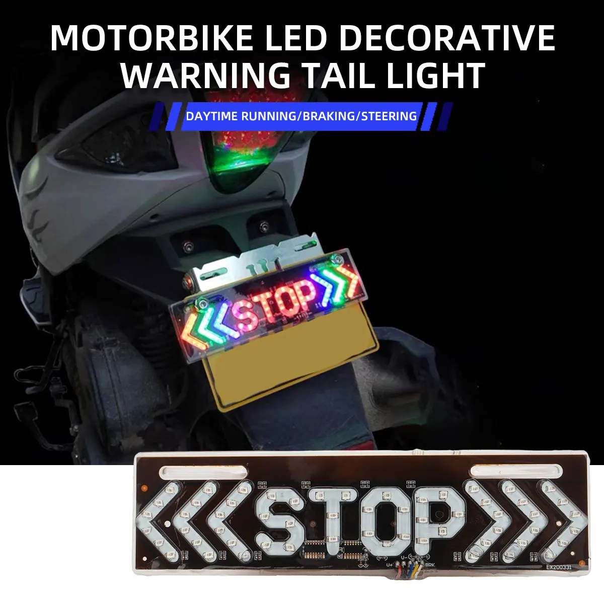 Motorcycle Stripe Stop Lamp Turning Left/right Waterproof Rear Tail Turn Signal License Plate DRL Lamp STOP turn taillight panel
Motorcycle Stripe Stop Lamp Turning Left/right Waterproof Rear Tail Turn Signal License Plate DRL Lamp STOP turn taillight panel