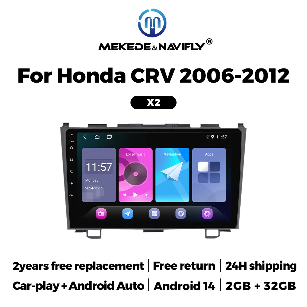 MEKEDE 9 "Android14 автомобильный радиоприемник беспроводной CarPlay Android Auto мультимедийный навигационный плеер GPS WIFI + BT для Honda CR-V 2006-2012
MEKEDE 9 "Android14 автомобильный радиоприемник беспроводной CarPlay Android Auto мультимедийный навигационный плеер GPS WIFI + BT для Honda CR-V 2006-2012