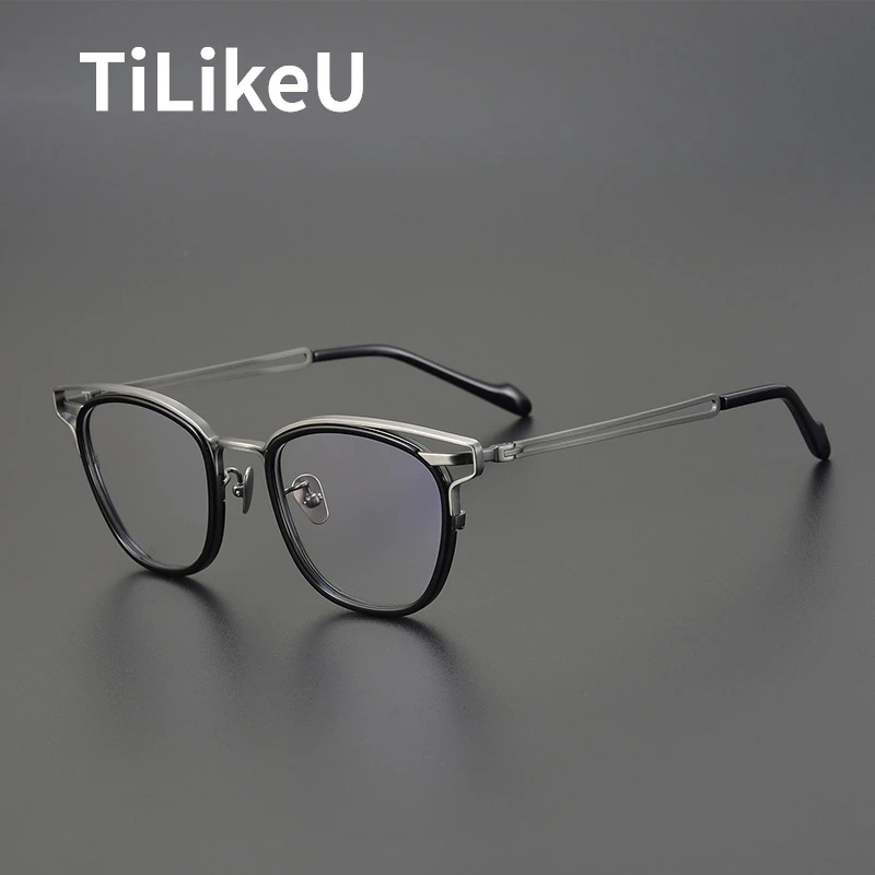Handmade Acetate Titanium Glasses Frame Vintage Square Frame Prescription Eyeglasses Men and Women Retro Square Glasses Eyewear
Handmade Acetate Titanium Glasses Frame Vintage Square Frame Prescription Eyeglasses Men and Women Retro Square Glasses Eyewear