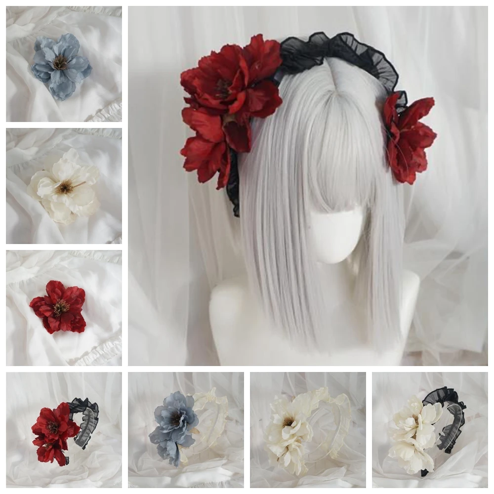 Red Black Flower Lolita Headband Hairpin For Women Gothic Female Wedding Hair Accessories Ornaments Princess Queen Headwear
Red Black Flower Lolita Headband Hairpin For Women Gothic Female Wedding Hair Accessories Ornaments Princess Queen Headwear
