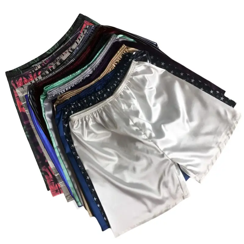 Men's Satin Silk Sleep Shorts Elastic Waist Silky Loungewear Breathable Nightwear Bottoms Tropical Print Beach Shorts Option
Men's Satin Silk Sleep Shorts Elastic Waist Silky Loungewear Breathable Nightwear Bottoms Tropical Print Beach Shorts Option