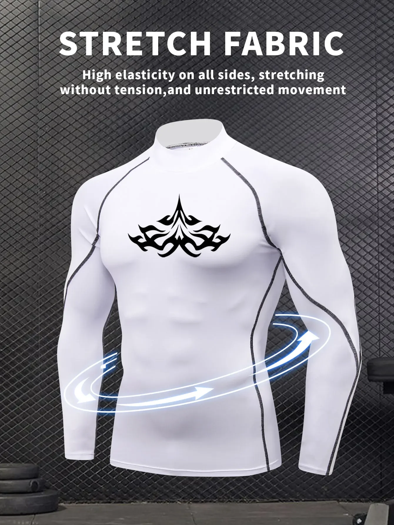 Men's long-sleeved base sports tight-fitting clothes, running, track and field sports students, basketball quick-drying T-shirts 
Men's long-sleeved base sports tight-fitting clothes, running, track and field sports students, basketball quick-drying T-shirts