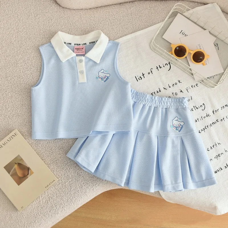 Sweet Cinnamoroll Anime Kawaii Sanrio Ins Fashion Summer Sleeveless Shirt Skirt Set Cute Cartoon Baby Two-piece Set Clothes Toys
Sweet Cinnamoroll Anime Kawaii Sanrio Ins Fashion Summer Sleeveless Shirt Skirt Set Cute Cartoon Baby Two-piece Set Clothes Toys