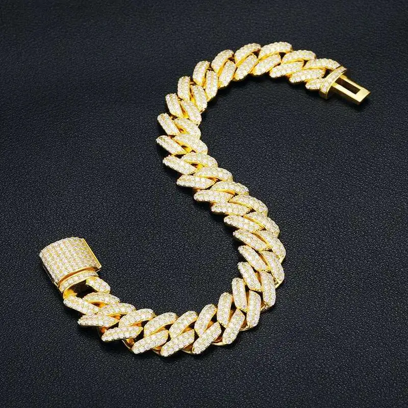 Factory Jewelry Men's Bracelet 10-14mm Gold Plated 925 Sterling Silver VVS Moissanite Diamond Miami Cuban Link Chain Bracelet
Factory Jewelry Men's Bracelet 10-14mm Gold Plated 925 Sterling Silver VVS Moissanite Diamond Miami Cuban Link Chain Bracelet