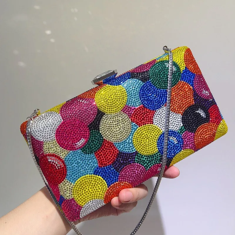 Rainbow Women Crystal Evening Bag Clutch For Wedding Party Luxury Diamond Bridal Formal Handbags Rhinestone Lady Chain Purses
Rainbow Women Crystal Evening Bag Clutch For Wedding Party Luxury Diamond Bridal Formal Handbags Rhinestone Lady Chain Purses