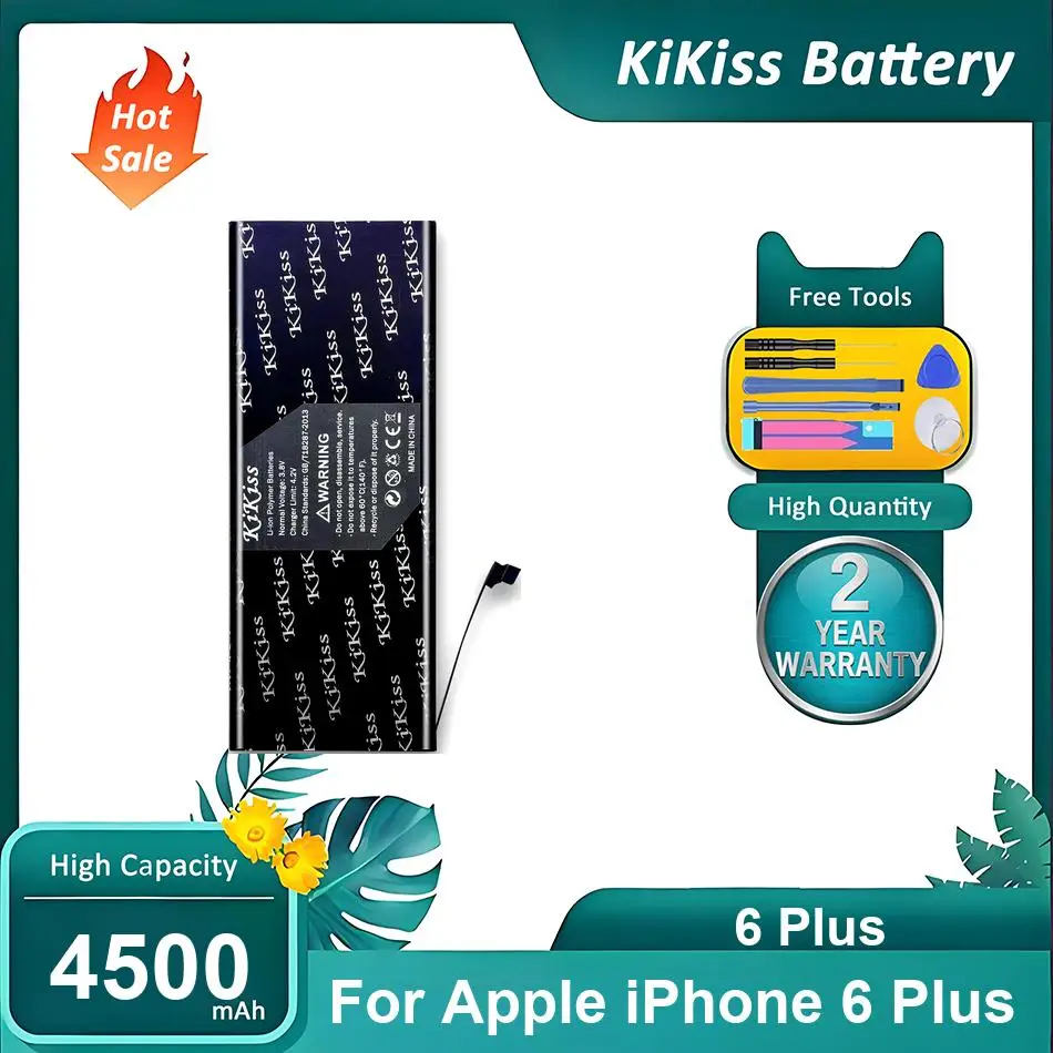 KiKiss Battery For Apple iPhone 6 Plus,6 Plus,4500mAh
KiKiss Battery For Apple iPhone 6 Plus,6 Plus,4500mAh
