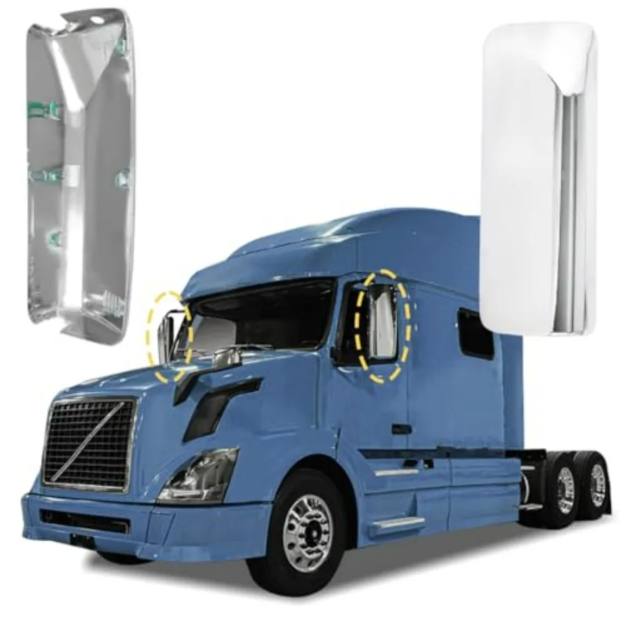 Truck Mirror Cover with Chrome Housing Driver Left Passenger Right Side Compatible with 1997-2017 Volvo VNL
Truck Mirror Cover with Chrome Housing Driver Left Passenger Right Side Compatible with 1997-2017 Volvo VNL