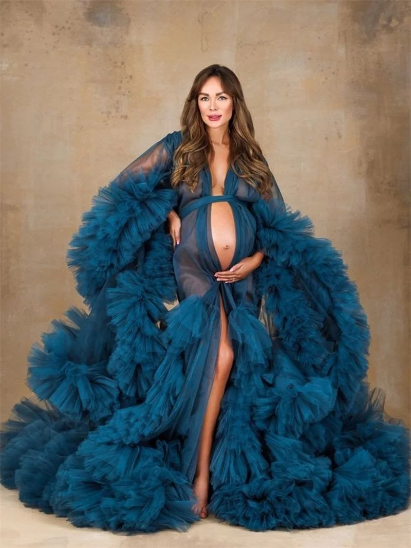 Tulle Maternity Dresses for Photoshoot Super Ruffled Mesh Women Party Bridal Gown With Belt Baby Shower Pregnancy Prom Dress
Tulle Maternity Dresses for Photoshoot Super Ruffled Mesh Women Party Bridal Gown With Belt Baby Shower Pregnancy Prom Dress