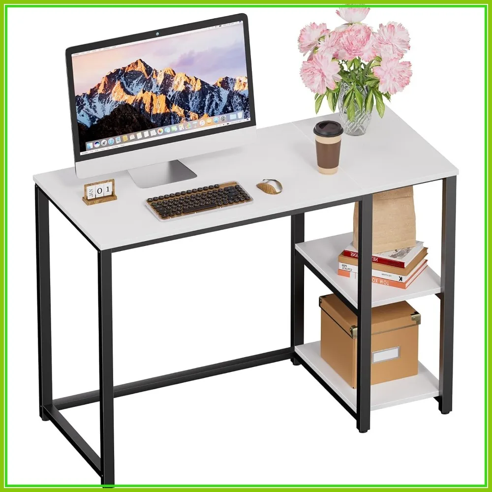 40 Inch Small Computer Desk with Shelves for Small Spaces, Easy Assembly Writing Desk, Sturdy Home Office Desk, Cream White
40 Inch Small Computer Desk with Shelves for Small Spaces, Easy Assembly Writing Desk, Sturdy Home Office Desk, Cream White