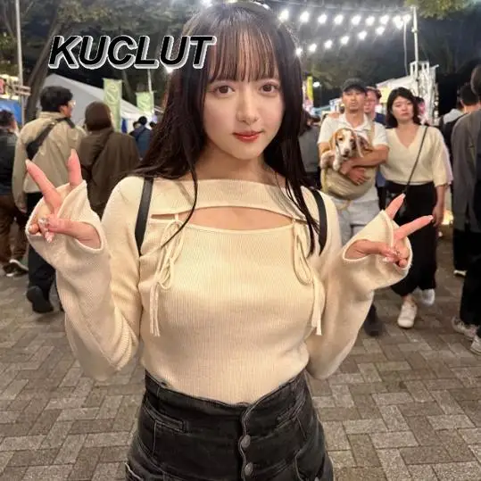 Japanese Style Hollow Out Sexy Tie Long Sleeve Knitted Sweater Top Fashion Casual Pullover Sweaters for Women Autumn Winter
Japanese Style Hollow Out Sexy Tie Long Sleeve Knitted Sweater Top Fashion Casual Pullover Sweaters for Women Autumn Winter