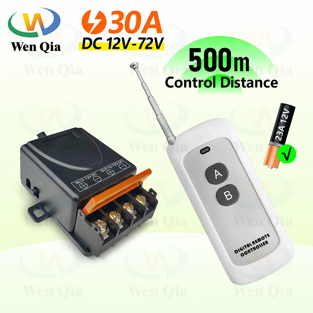 DIY Wireless Remote Control Switch DC 12V 24V 72V 30A 433Mhz High Power 1CH Relay Module,500m Transmitter,for Car LED Lamp Fan
DIY Wireless Remote Control Switch DC 12V 24V 72V 30A 433Mhz High Power 1CH Relay Module,500m Transmitter,for Car LED Lamp Fan