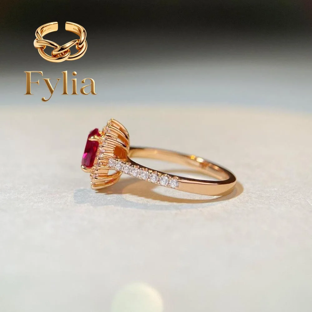 Fylia Jewelry Luxury Solid Platinum PT950 Pigeon Blood Pigeon Egg Ring Diamond Ring 18K Gold Women's Moissanite Diamond Ring
Fylia Jewelry Luxury Solid Platinum PT950 Pigeon Blood Pigeon Egg Ring Diamond Ring 18K Gold Women's Moissanite Diamond Ring