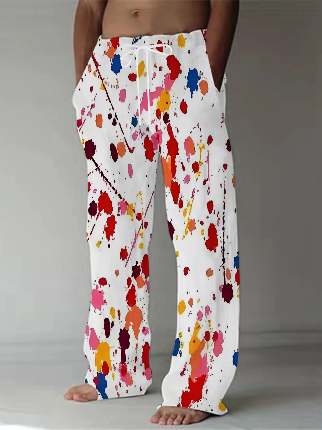2026 Men's Printed Straight Leg Pants Abstract Wave Design Drawstring Waist Loose Fit Summer Beach Casual Lightweight Trousers
2026 Men's Printed Straight Leg Pants Abstract Wave Design Drawstring Waist Loose Fit Summer Beach Casual Lightweight Trousers