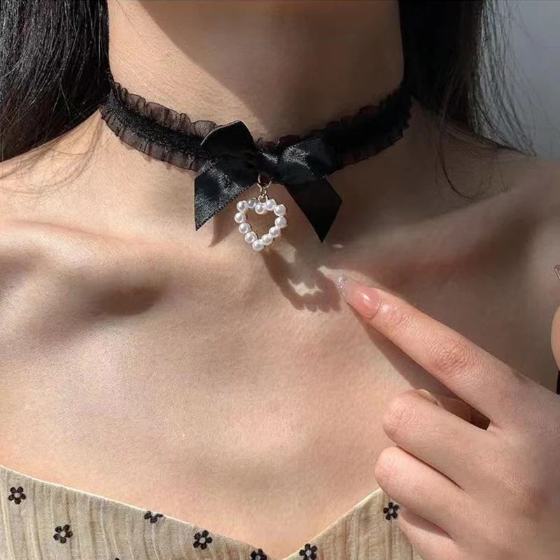 Classic Gothic Tattoo Black Lace Choker Necklace For Women Pearl Heart Pendant Necklaces Boho Jewelry Valentine's Gift X205
Classic Gothic Tattoo Black Lace Choker Necklace For Women Pearl Heart Pendant Necklaces Boho Jewelry Valentine's Gift X205