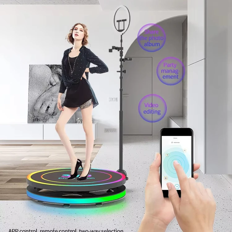 Видеокамера Портативная 360-градусная фотобудка Автоматическая вращающаяся фотобудка для свадьбы и бизнеса
Видеокамера Портативная 360-градусная фотобудка Автоматическая вращающаяся фотобудка для свадьбы и бизнеса