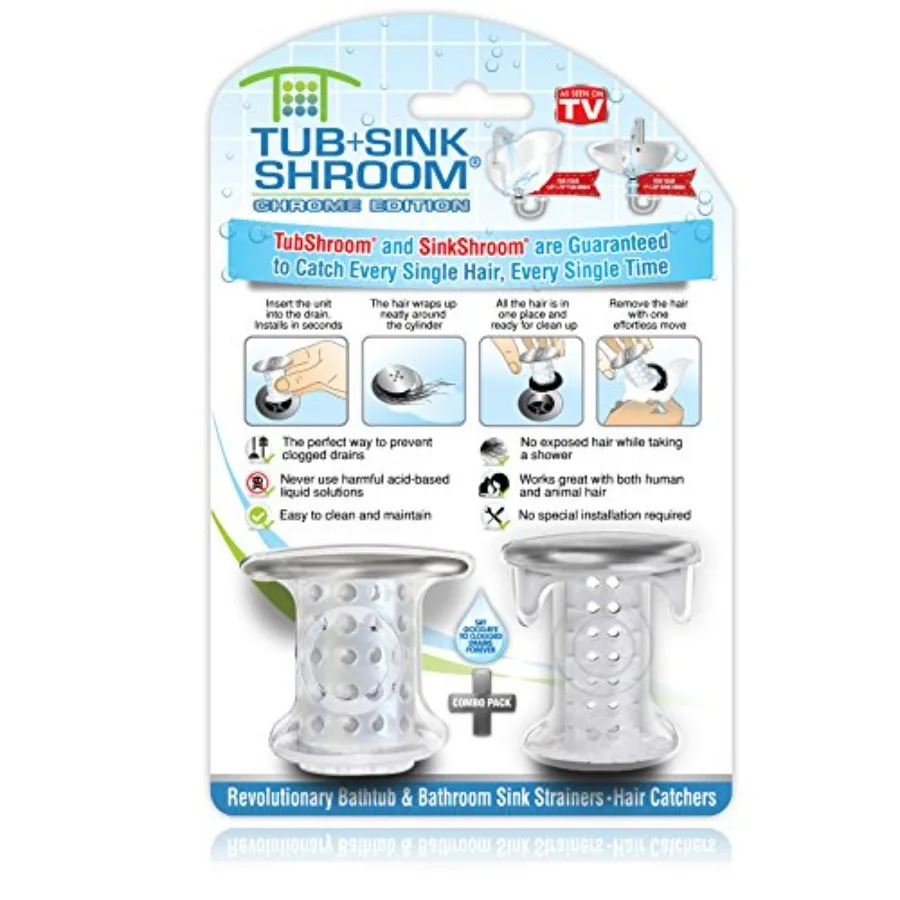 and SinkShroom Drain Protectors Hair Catchers for Bathtubs and Sinks,
and SinkShroom Drain Protectors Hair Catchers for Bathtubs and Sinks,