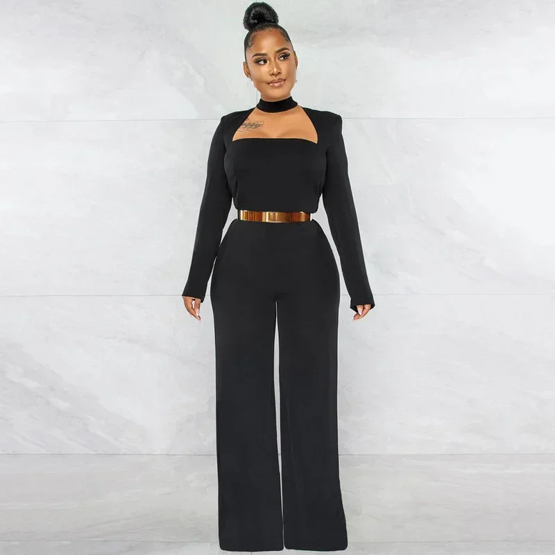 KEXU Chic Long Sleeve High Waist Straight Wide Leg Elegant Women Jumpsuit Office Lady Female Playsuit Party Clubwear Overalls
KEXU Chic Long Sleeve High Waist Straight Wide Leg Elegant Women Jumpsuit Office Lady Female Playsuit Party Clubwear Overalls