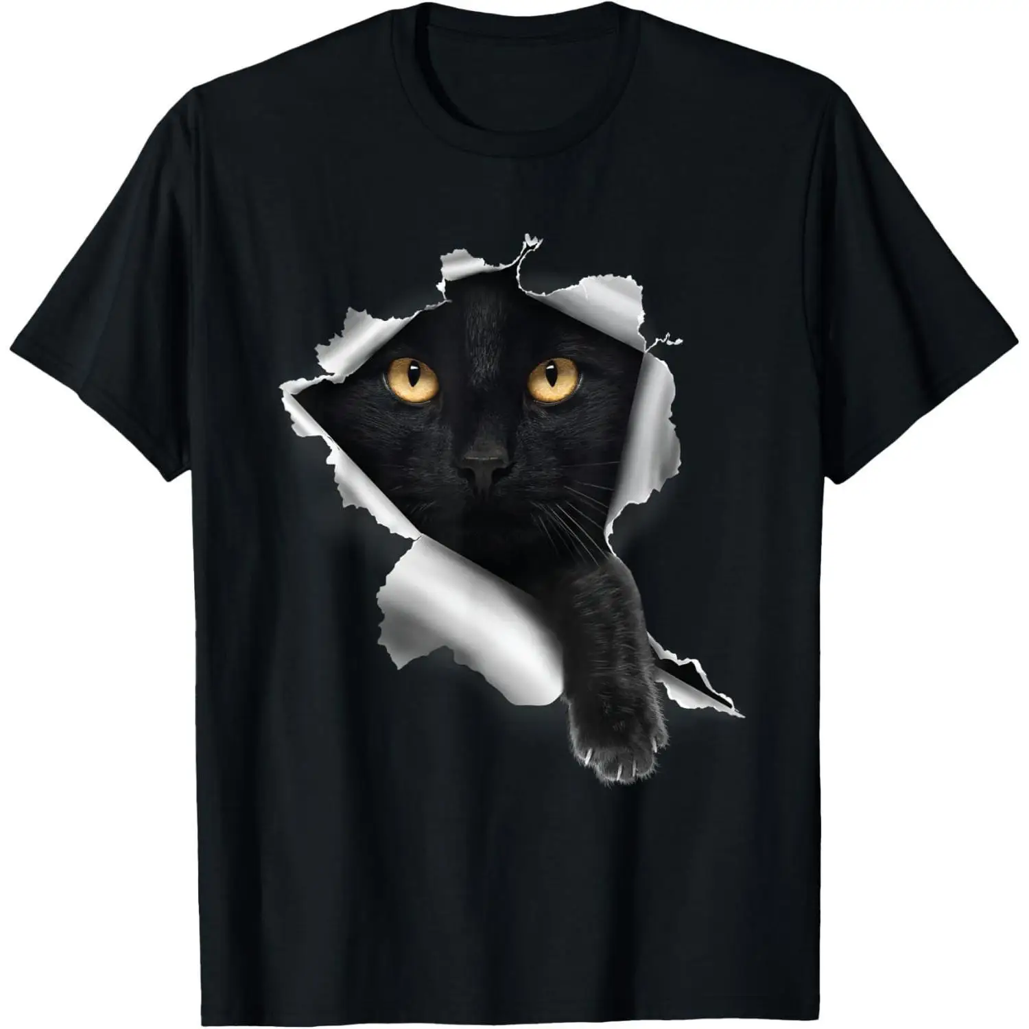 Men's Black Cat T-shirt Funny 3D Tear Graphic Tee Cat Lover Gift Casual Short Sleeve Top
Men's Black Cat T-shirt Funny 3D Tear Graphic Tee Cat Lover Gift Casual Short Sleeve Top