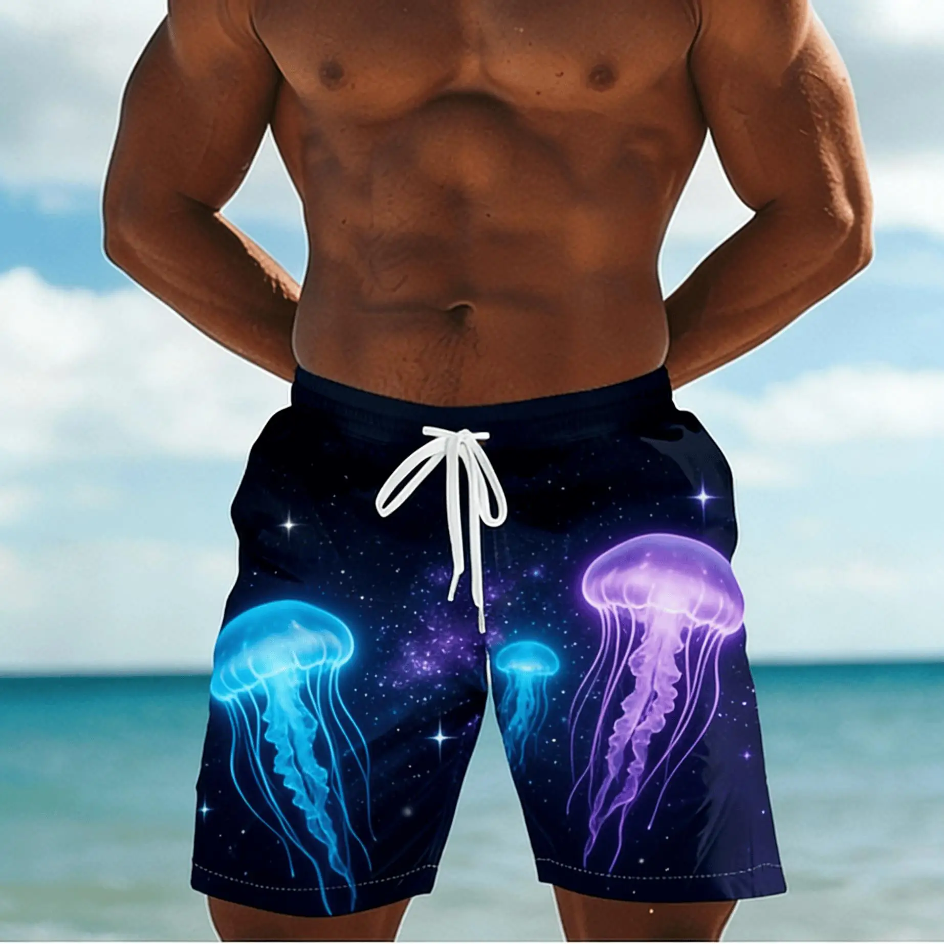Men's Creative Neon Galaxy All-over Print Men's Beach Shorts, Cyber Style Spring Summer Outdoor Vacation Swim Trunks
Men's Creative Neon Galaxy All-over Print Men's Beach Shorts, Cyber Style Spring Summer Outdoor Vacation Swim Trunks