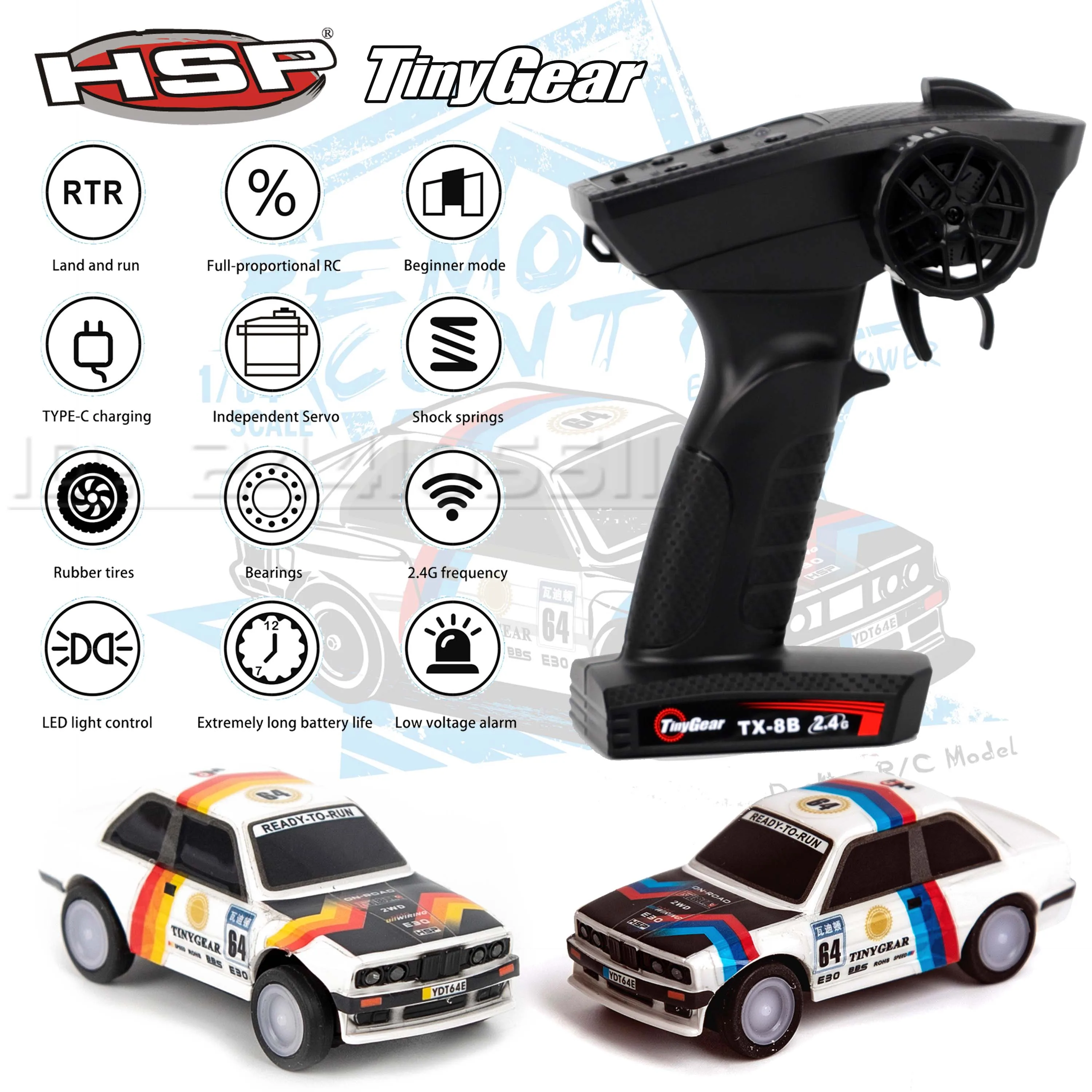 HSP 1/64 2.4G Mini RC Drift Car DIY RTR on-road Racing Model W/ LED System Transmitter Remote Control Vehicles Toy Part Gift Kid
HSP 1/64 2.4G Mini RC Drift Car DIY RTR on-road Racing Model W/ LED System Transmitter Remote Control Vehicles Toy Part Gift Kid