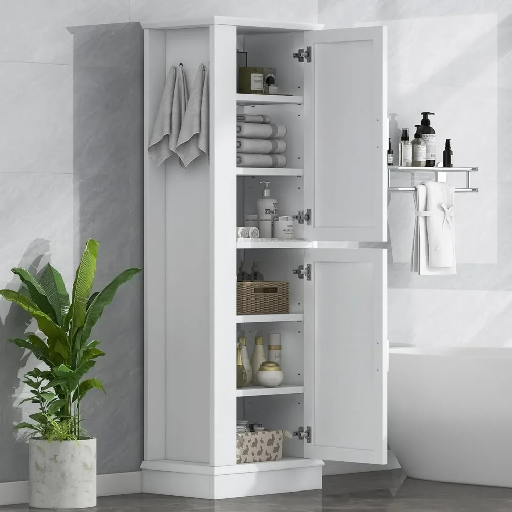 Tall Storage Cabinet, Bathroom Floor Freestanding Storage Cabinet with Hook and Adjustable Shelf for Bathroom, Office
Tall Storage Cabinet, Bathroom Floor Freestanding Storage Cabinet with Hook and Adjustable Shelf for Bathroom, Office