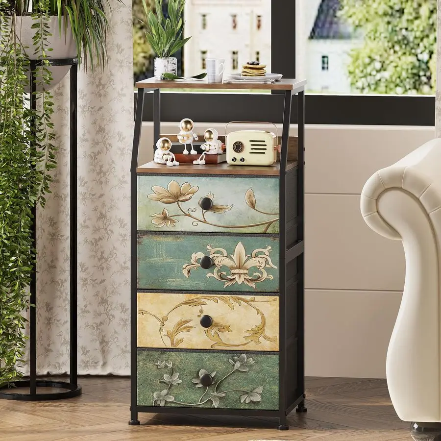 Dresser with Fabric Drawers Nightstand with 2 Tier Shelf Storage Tower for Bedroom Hallway Entryway Closet Organizer Sofa Beside
Dresser with Fabric Drawers Nightstand with 2 Tier Shelf Storage Tower for Bedroom Hallway Entryway Closet Organizer Sofa Beside