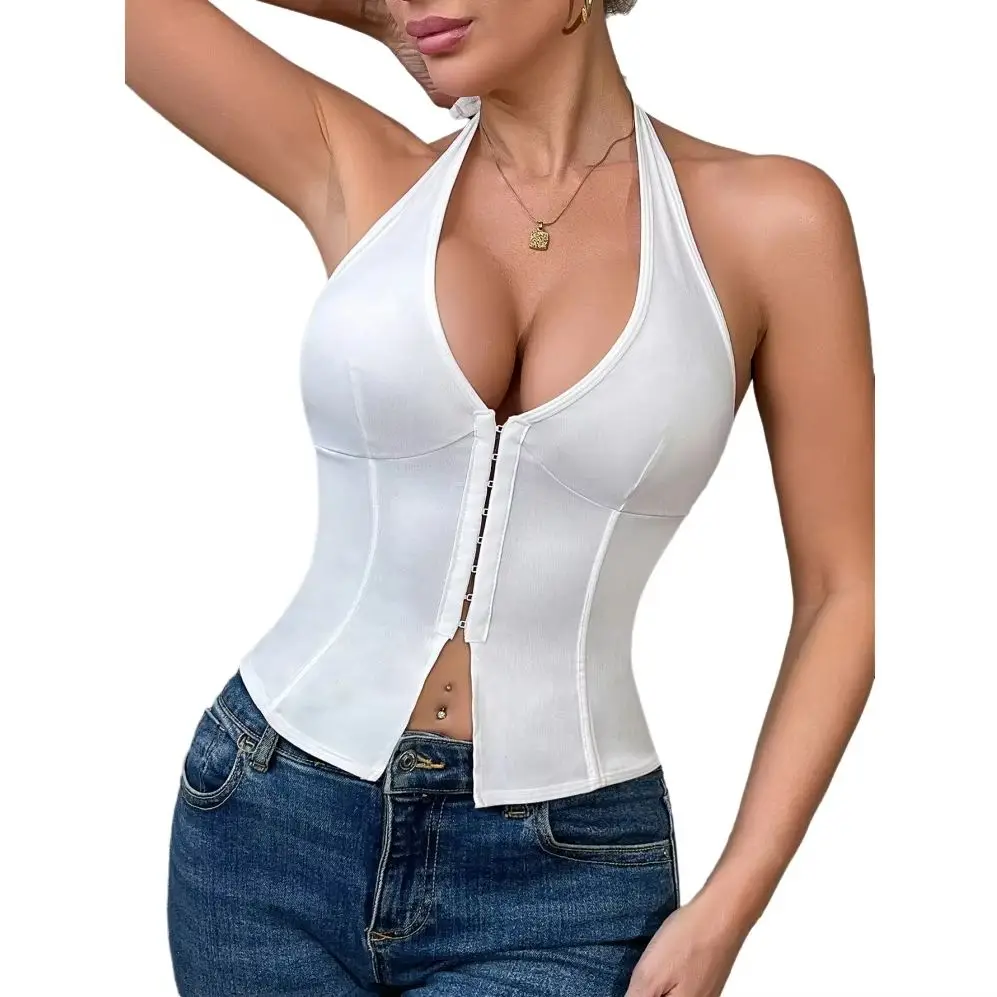 White Fishbone Corset Sexy Slimming Underwear Neck Hanging Front Buttoned Vest Body Shaper Cross-Border Supply
White Fishbone Corset Sexy Slimming Underwear Neck Hanging Front Buttoned Vest Body Shaper Cross-Border Supply