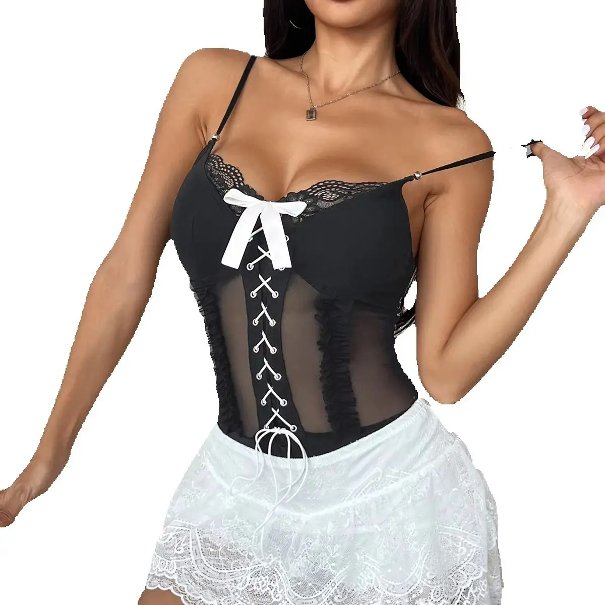 Sleeveless Camisole Jumpsuit with Bowknot Sexy Lingerie Female Summer Fashion Body Shaper Halter Bodysuits Women Slim Shapewear
Sleeveless Camisole Jumpsuit with Bowknot Sexy Lingerie Female Summer Fashion Body Shaper Halter Bodysuits Women Slim Shapewear