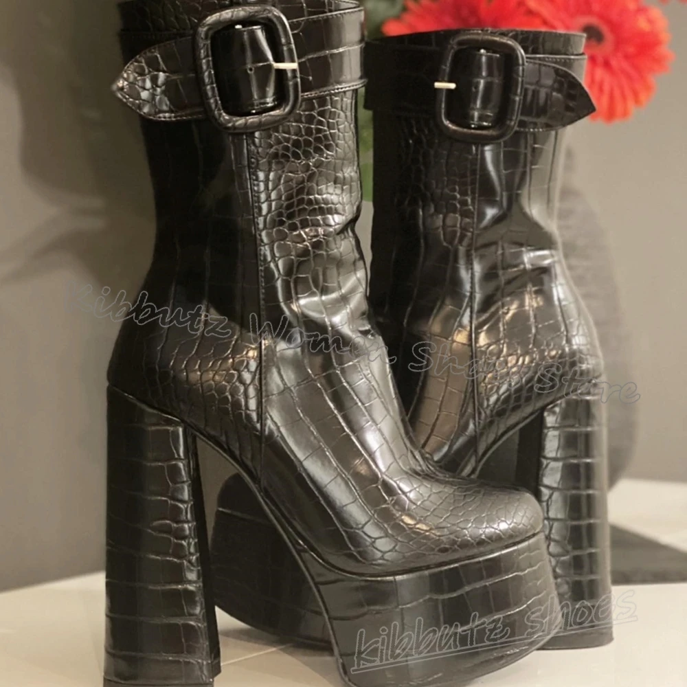 Ankle Boots Platform Buckle Round Toe Chunky Heels Zipper Fashion Luxury Elegant Concise Sexy Women High Shoes New Solid Color 
Ankle Boots Platform Buckle Round Toe Chunky Heels Zipper Fashion Luxury Elegant Concise Sexy Women High Shoes New Solid Color