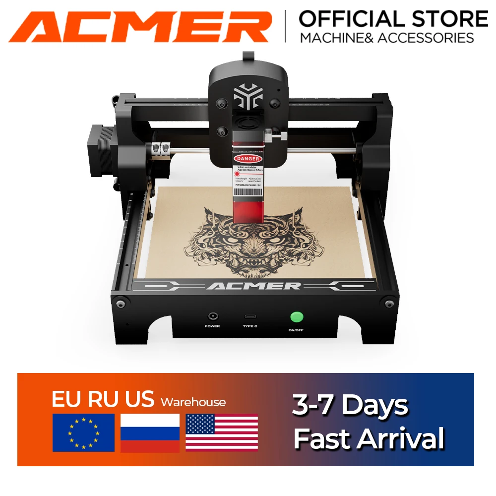 ACMER S1 5,5 Вт мини-лазерный гравер для резки с ЧПУ портативный для резки дерева, акрила, стекла, кожи, листьев, деревообрабатывающий станок
ACMER S1 5,5 Вт мини-лазерный гравер для резки с ЧПУ портативный для резки дерева, акрила, стекла, кожи, листьев, деревообрабатывающий станок