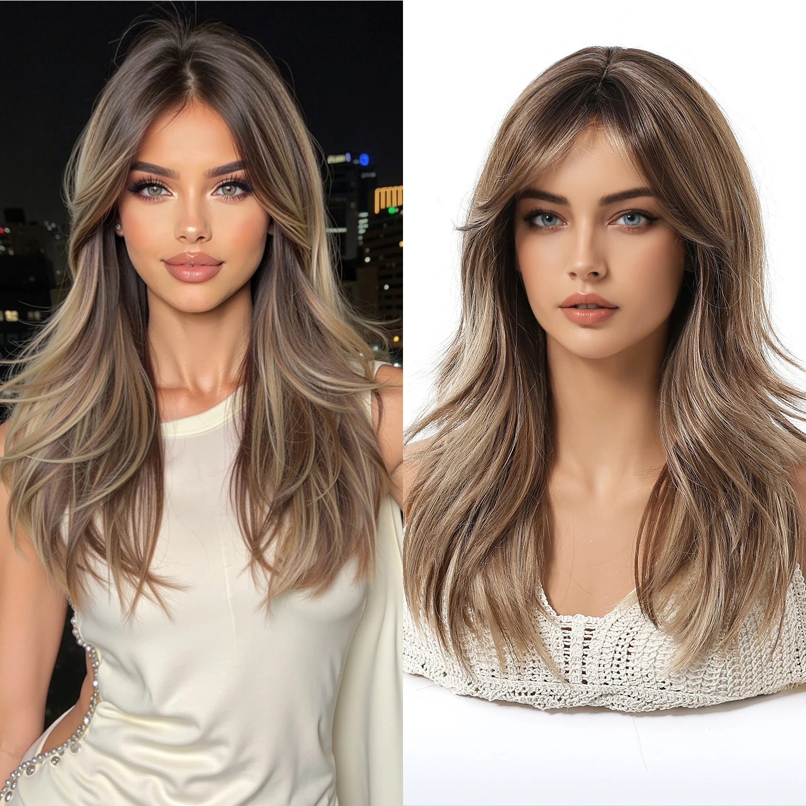 Brown Medium Length Synthetic Wig with Side Swept Bangs Natural Wavy Lolita Cosplay Hair for Women Heat Resistant Daily Party
Brown Medium Length Synthetic Wig with Side Swept Bangs Natural Wavy Lolita Cosplay Hair for Women Heat Resistant Daily Party