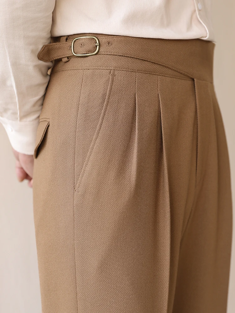 Мужские брюки с высокой талией, прямого кроя, не требующие глажки, для делового повседневного стиля, осенне-зимние, струящиеся, в стиле неаполитанского джентльмена, длинные
Мужские брюки с высокой талией, прямого кроя, не требующие глажки, для делового повседневного стиля, осенне-зимние, струящиеся, в стиле неаполитанского джентльмена, длинные