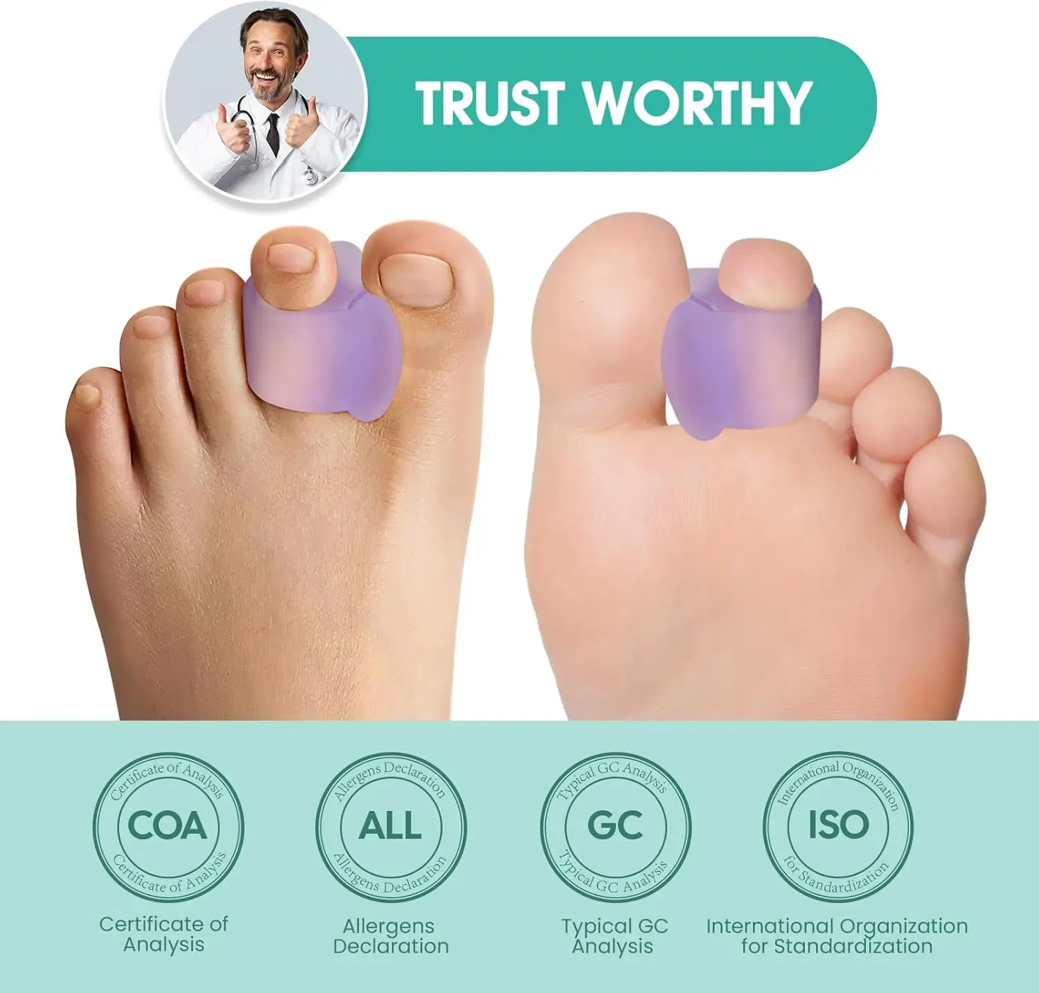 1Pair Silicone Toes Separator Bunion Bone Ectropion Adjuster Hammer Toes Outer Appliance Hallux Valgus Corrector Foot Care Tool
1Pair Silicone Toes Separator Bunion Bone Ectropion Adjuster Hammer Toes Outer Appliance Hallux Valgus Corrector Foot Care Tool