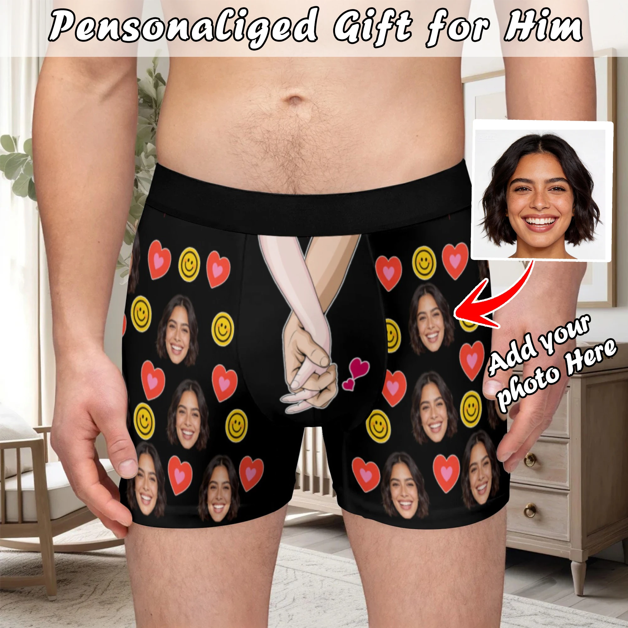 Personalized facial photo customization flat underwear customization men's Valentine's Day gift for husband gift for father
Personalized facial photo customization flat underwear customization men's Valentine's Day gift for husband gift for father