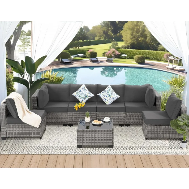 2026:Piece Outdoor Wicker Furniture , Rattan Sectional Sofa Couch, Patio Conversation Set with Cushion & Coffee
2026:Piece Outdoor Wicker Furniture , Rattan Sectional Sofa Couch, Patio Conversation Set with Cushion & Coffee