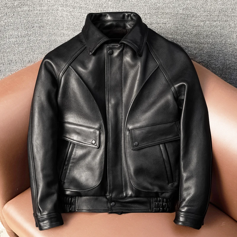 Мужская кожаная куртка Harley Sle из утолщенной овчины, комбинированная, в стиле летного костюма, с короткой молнией, повседневная, для осени
Мужская кожаная куртка Harley Sle из утолщенной овчины, комбинированная, в стиле летного костюма, с короткой молнией, повседневная, для осени