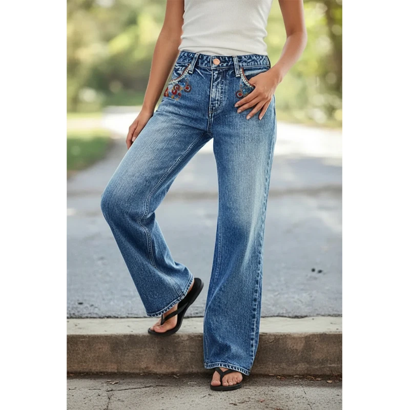 Women's Wide Leg Jeans Denim Pants Casual Trousers Comfortable Fit High Waist Straight Leg Blue Jeans
Women's Wide Leg Jeans Denim Pants Casual Trousers Comfortable Fit High Waist Straight Leg Blue Jeans