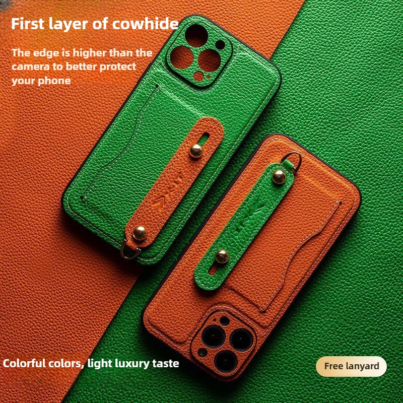 Genuine leather bracket case for iPhone 16 Pro Case wristband bracket lanyard insert card anti-fall for iPhone15 14 13 Pro Case
Genuine leather bracket case for iPhone 16 Pro Case wristband bracket lanyard insert card anti-fall for iPhone15 14 13 Pro Case