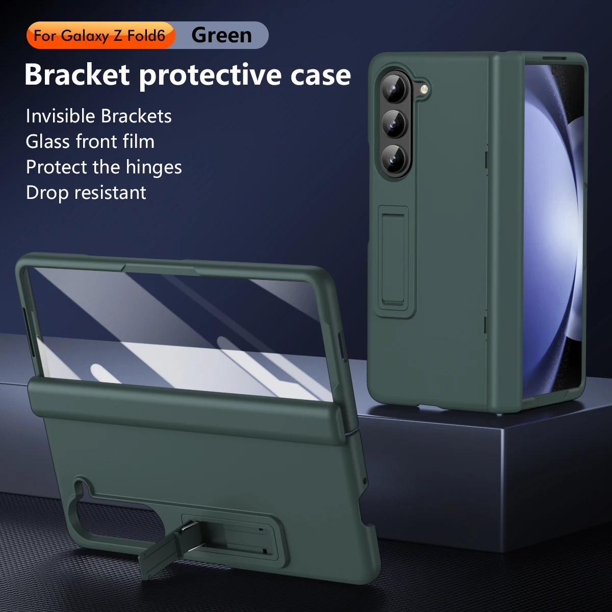 Suitable for Samsung fold5/6/7 all-in-one stand folding protective case with tempered glass screen protector and drop protection
Suitable for Samsung fold5/6/7 all-in-one stand folding protective case with tempered glass screen protector and drop protection