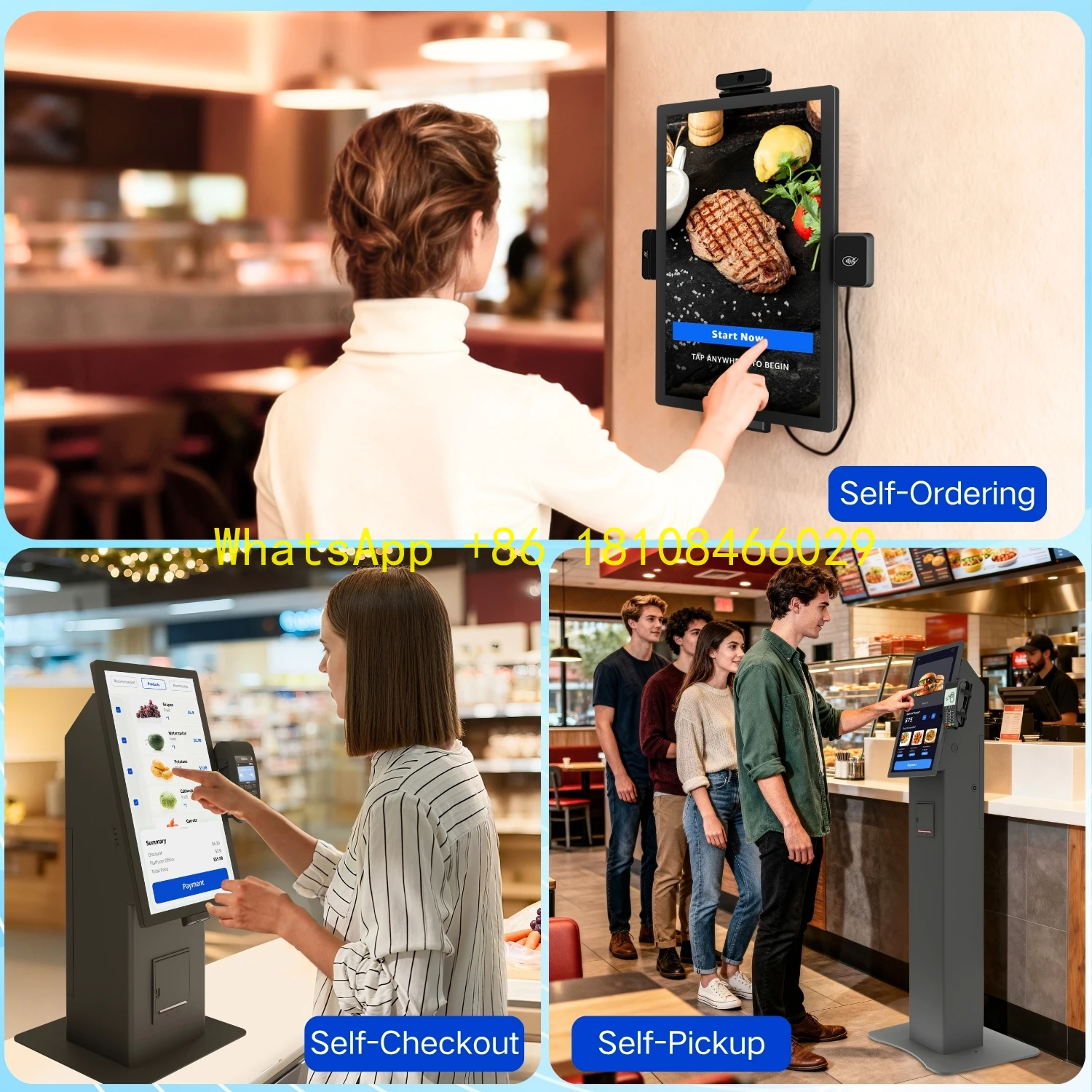 Vending Machine Self-Ordering Kiosk for Restaurant 15.6" Self-Service Kiosk Touch Screen Enabled Poe Nfc Windows/Android/Linux
Vending Machine Self-Ordering Kiosk for Restaurant 15.6" Self-Service Kiosk Touch Screen Enabled Poe Nfc Windows/Android/Linux