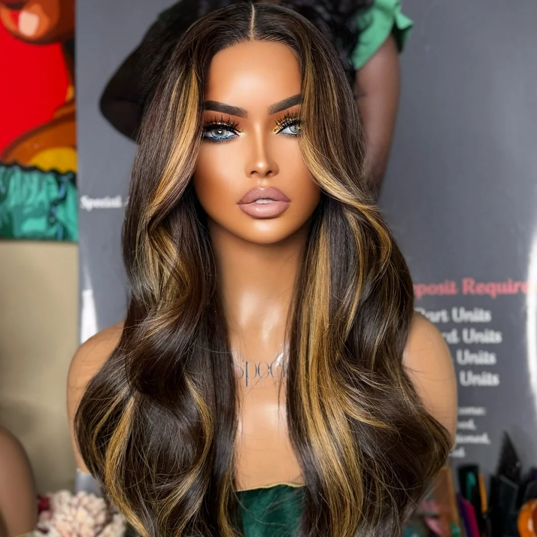 Highlight Body Wavy Wig Dark Brown Synthetic Lace Top Wigs Pre Plucked Natural Hairline Diversified Synthetic Woman Wigs
Highlight Body Wavy Wig Dark Brown Synthetic Lace Top Wigs Pre Plucked Natural Hairline Diversified Synthetic Woman Wigs